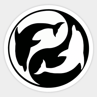 Yin Yang Dolphins Sticker